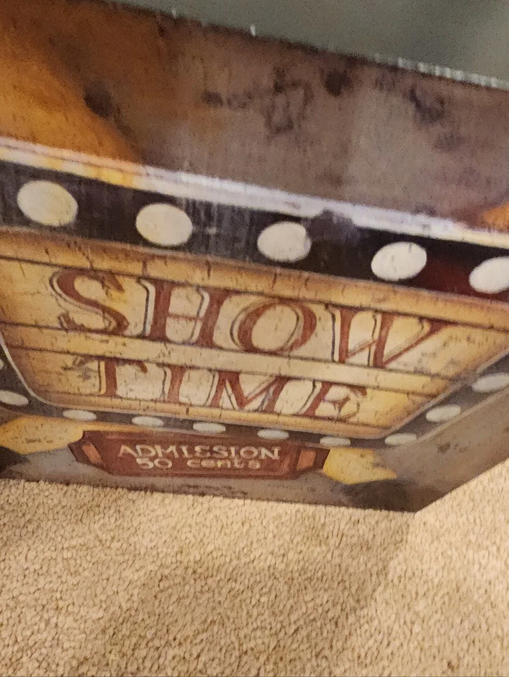 Show Time Canvas Wall Art - Vintage Marquee Style in Yellow and Black